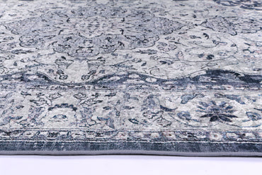 Valencia Navy Medallion Non-Slip Rug - ANGE02