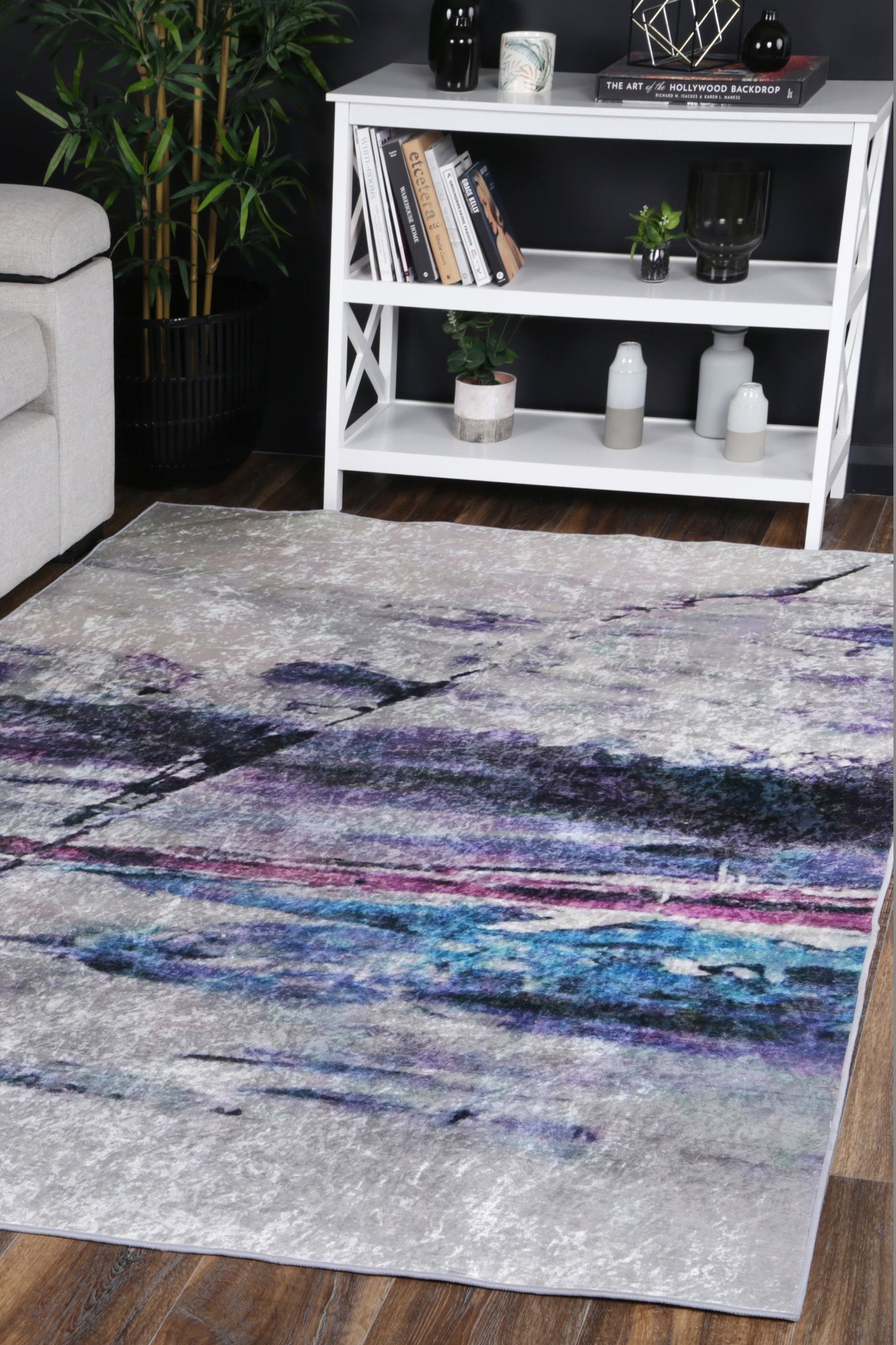 Valencia Multi Watercolour Pastel Non-Slip Rug - ANGE03