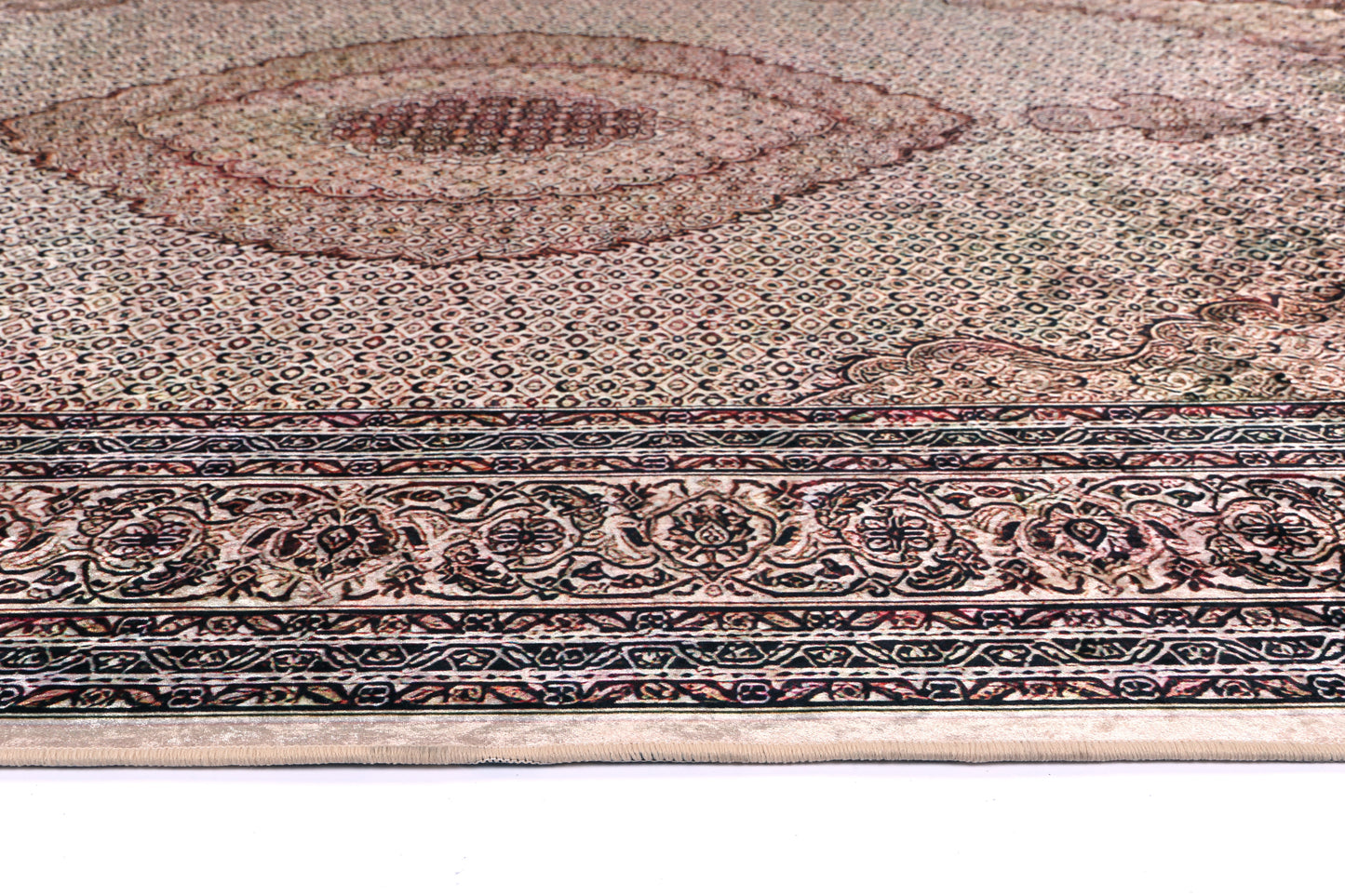 Valencia Medallion Red Non-Slip Rug - ANGE04