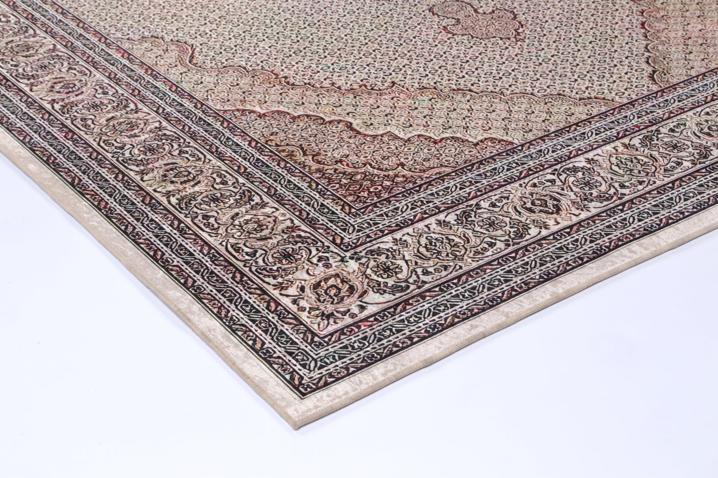 Valencia Medallion Red Non-Slip Rug - ANGE04