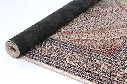 Valencia Medallion Red Non-Slip Rug - ANGE04