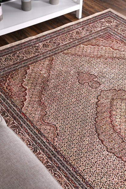 Valencia Medallion Red Non-Slip Rug - ANGE04