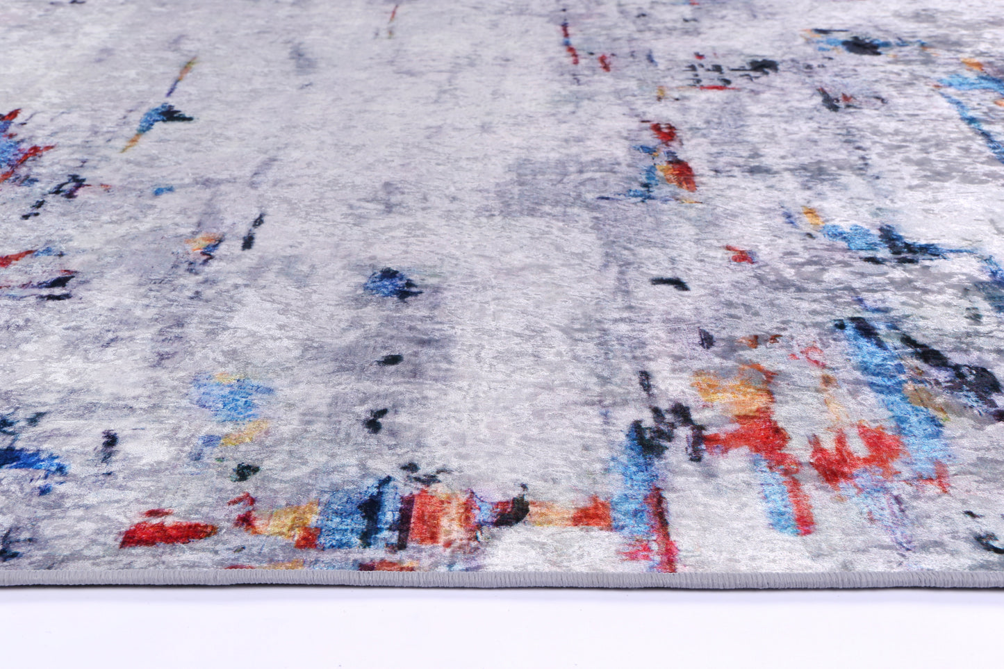 Valencia Painting Grey Multi Non-Slip Rug - ANGE08