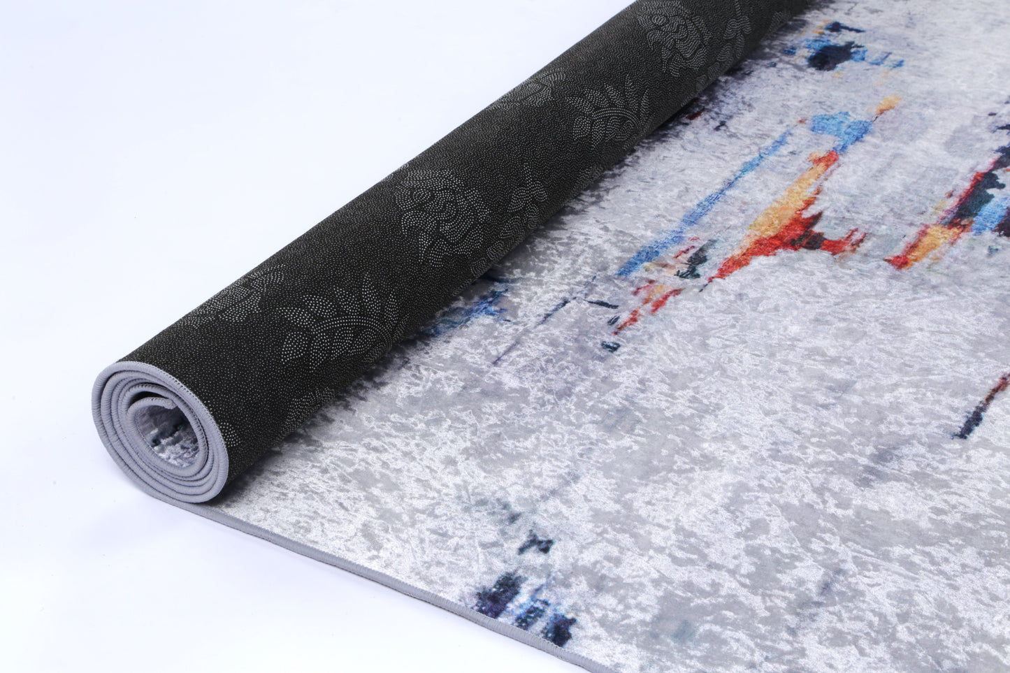 Valencia Painting Grey Multi Non-Slip Rug - ANGE08