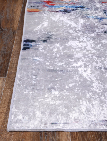 Valencia Painting Grey Multi Non-Slip Rug - ANGE08