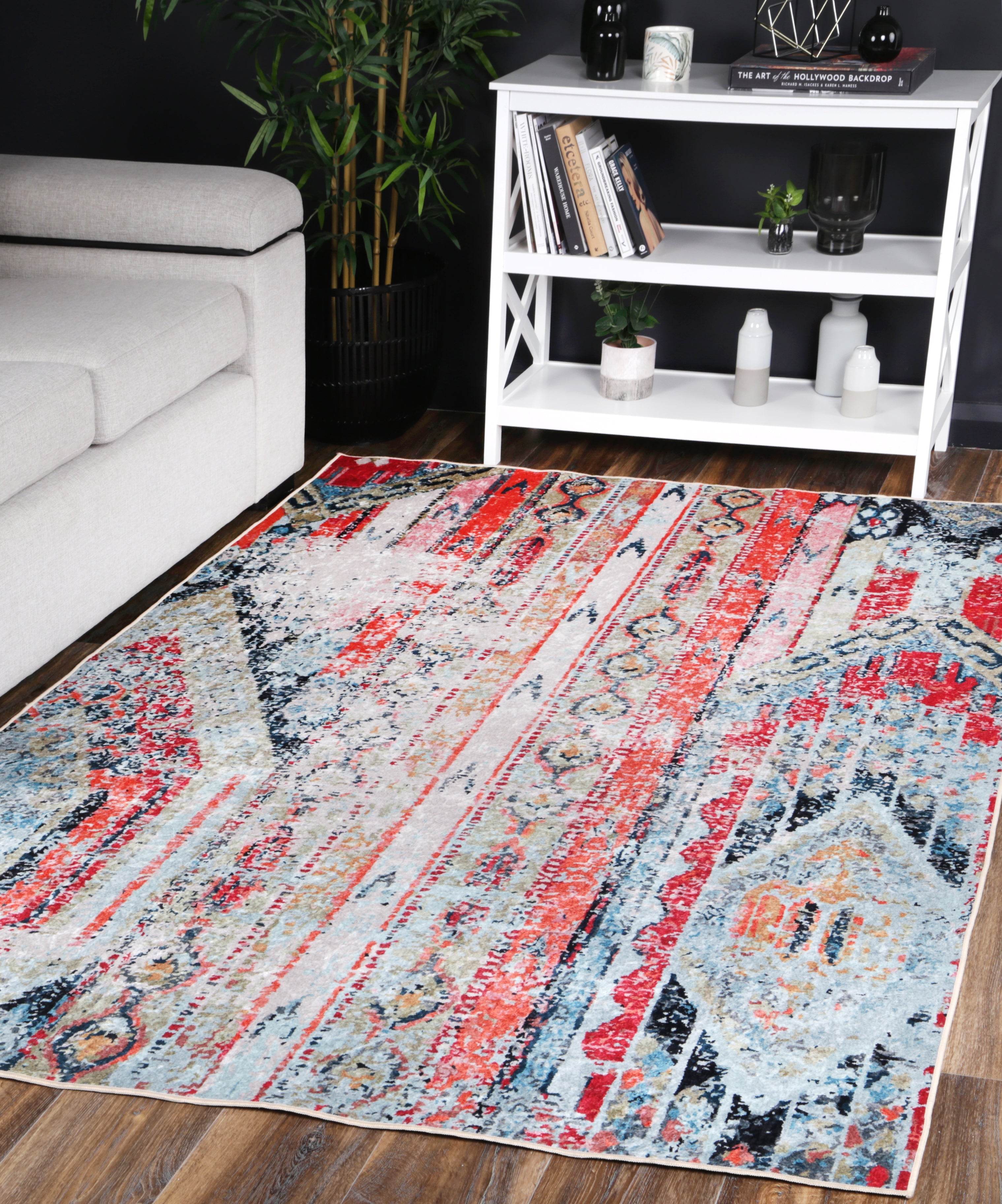 Valencia Boho Multi Non-Slip Rug - ANGE10