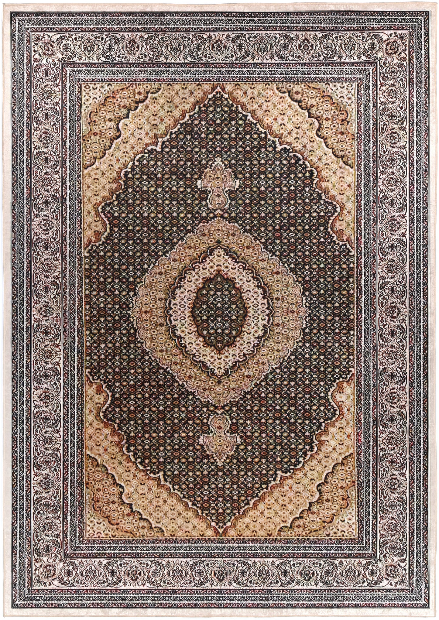 Valencia Medallion Gold Non-Slip Rug - ANGE11