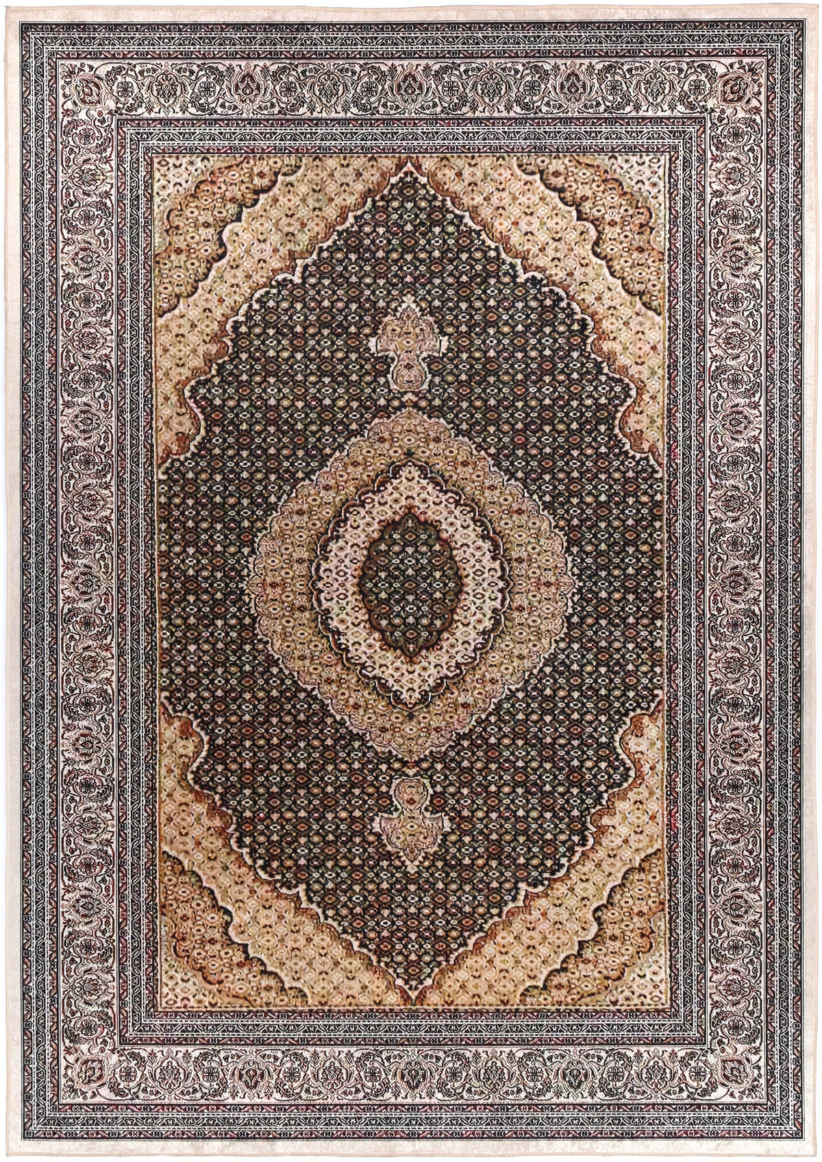 Valencia Medallion Gold Non-Slip Rug - ANGE11