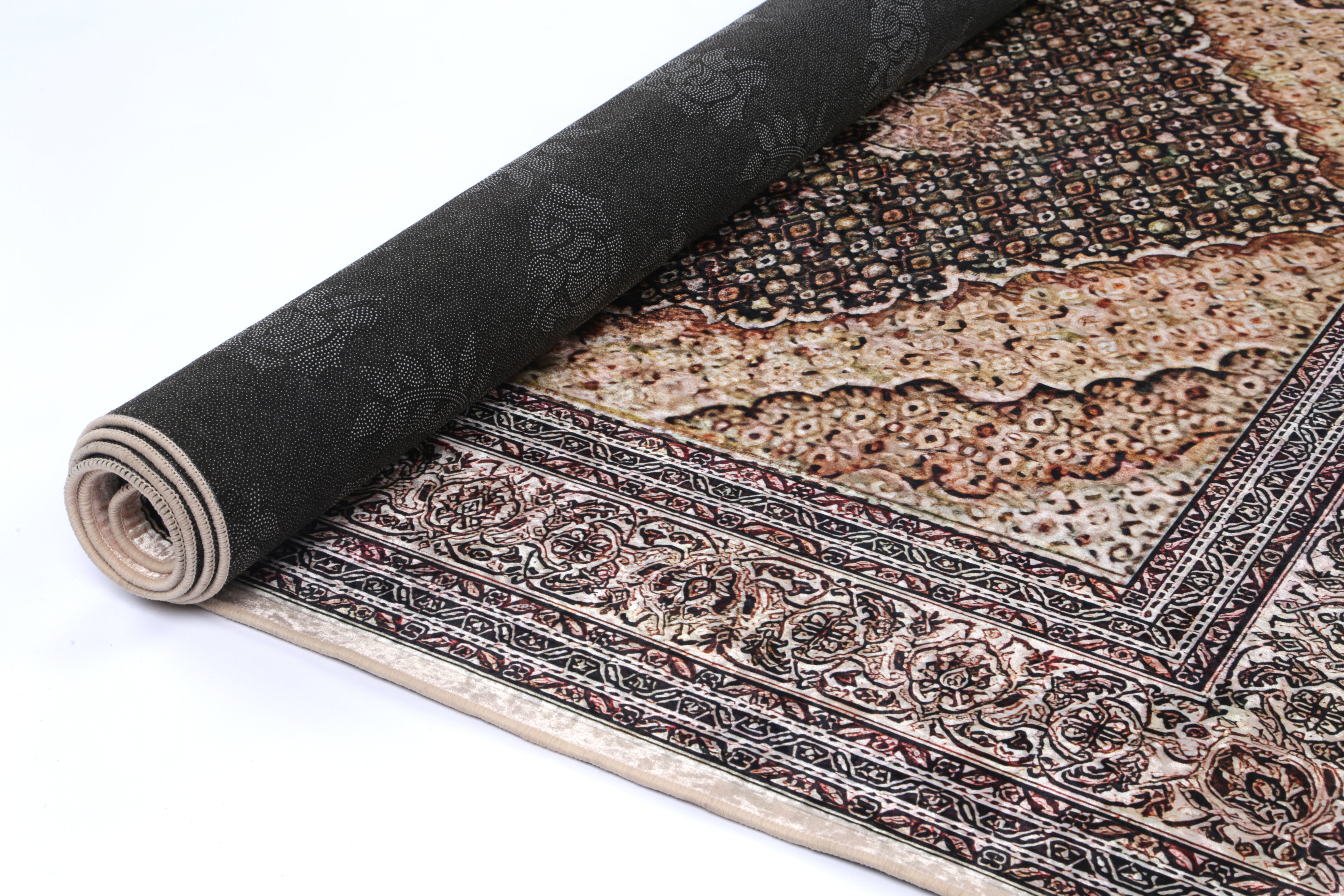 Valencia Medallion Gold Non-Slip Rug - ANGE11