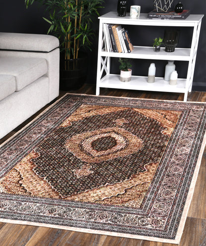 Valencia Medallion Gold Non-Slip Rug - ANGE11