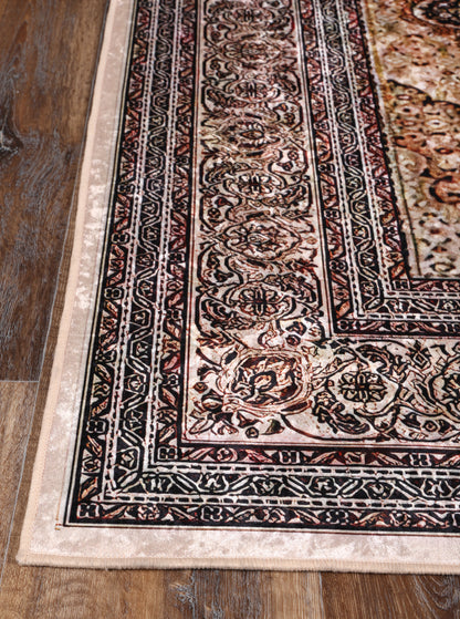 Valencia Medallion Gold Non-Slip Rug - ANGE11