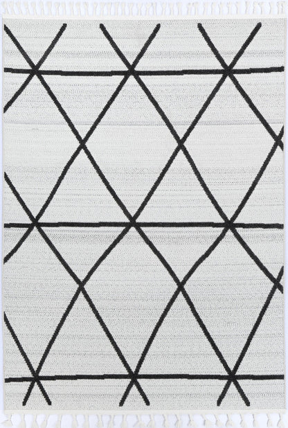 Kaelen Trojan Geometric Ivory and Anthracite Rug