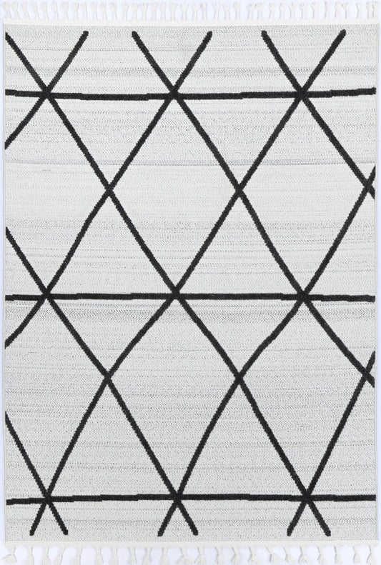 Kaelen Trojan Geometric Ivory and Anthracite Rug