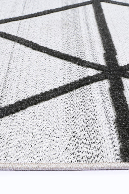 Kaelen Trojan Geometric Ivory and Anthracite Rug