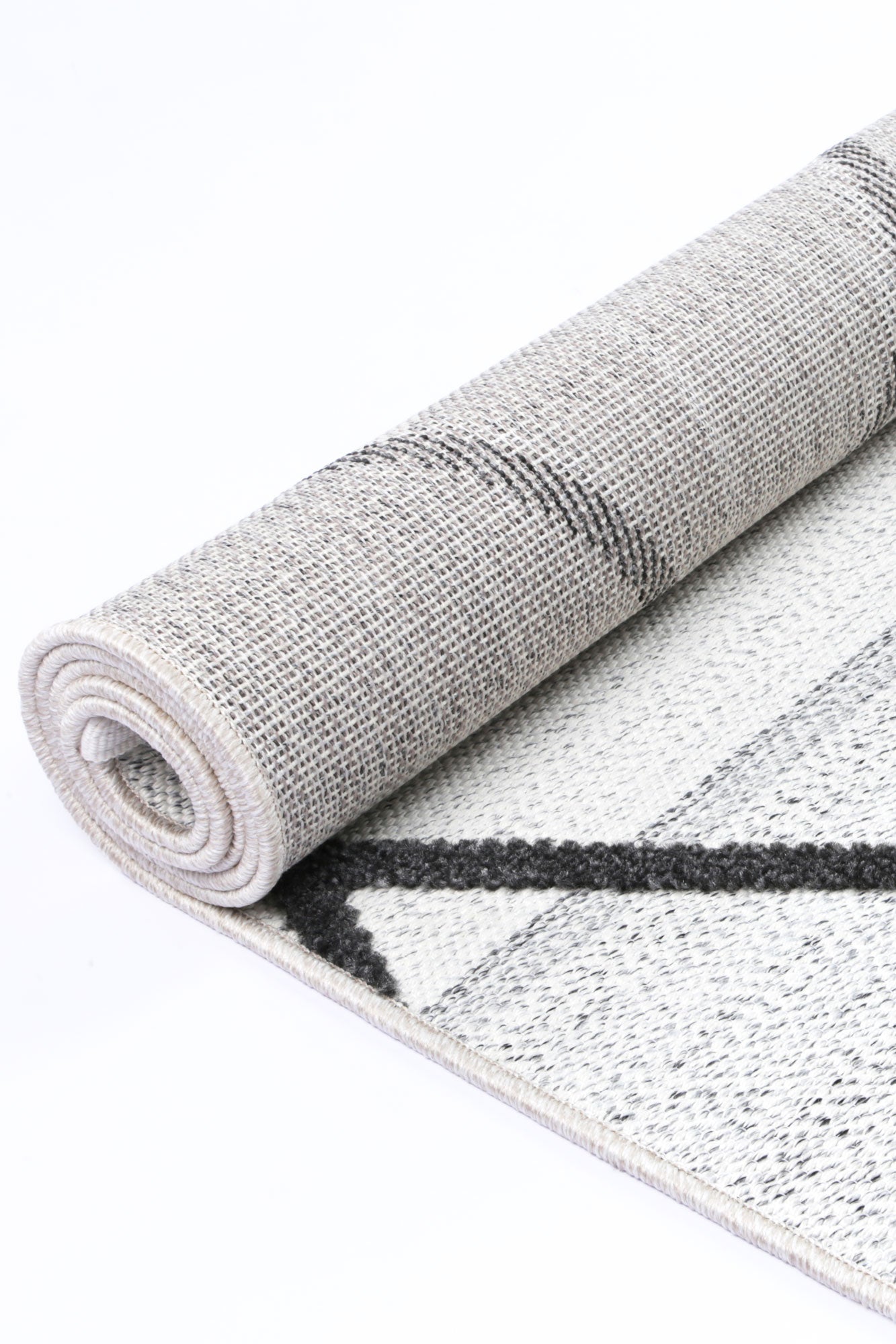 Kaelen Trojan Geometric Ivory and Anthracite Rug