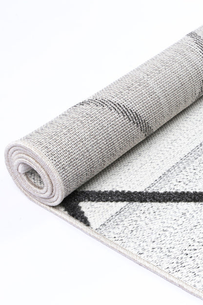 Kaelen Trojan Geometric Ivory and Anthracite Rug