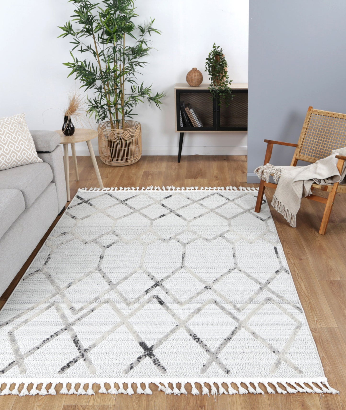 Kaelen Dorian Geometric Cream and Taupe Rug