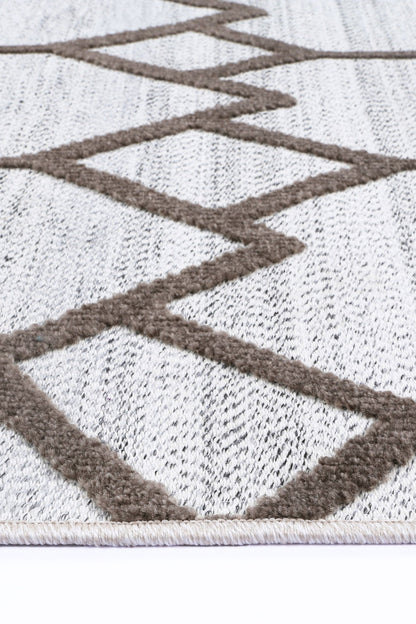 Kaelen Lelantine Geometric Cream and Brown Rug