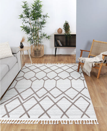 Kaelen Lelantine Geometric Cream and Brown Rug