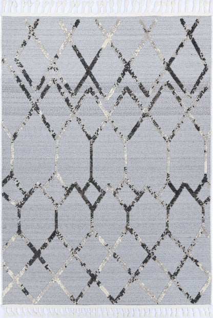 Kaelen Meliac Geomteric Grey and Taupe Rug