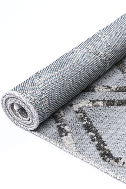 Kaelen Meliac Geomteric Grey and Taupe Rug