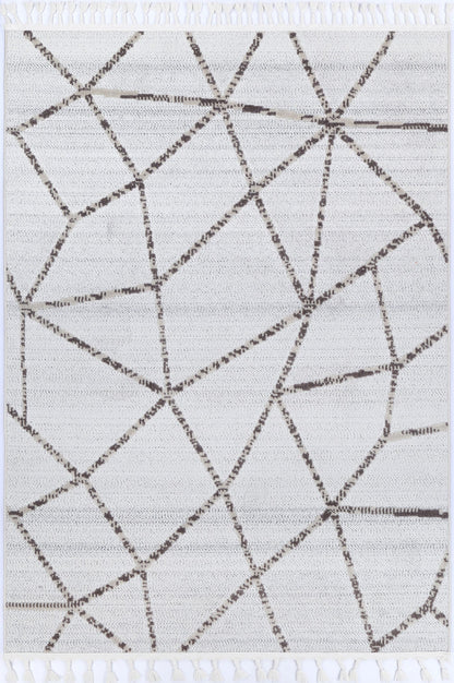 Kaelen Agros Geometric Cream and Beige Rug