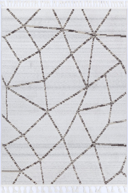 Kaelen Agros Geometric Cream and Beige Rug