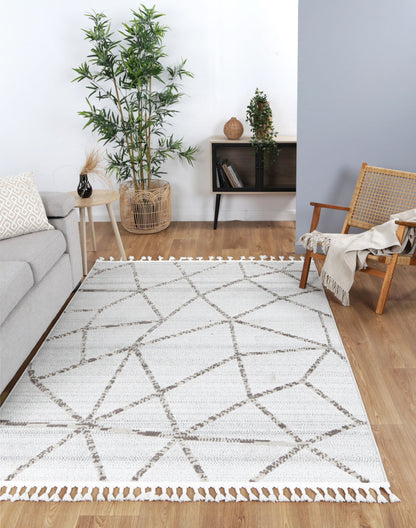 Kaelen Agros Geometric Cream and Beige Rug