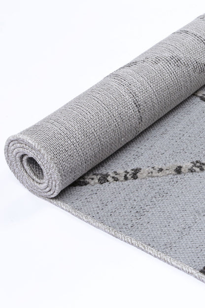 Kaelen Sparta Geomteric Grey and Ash Rug