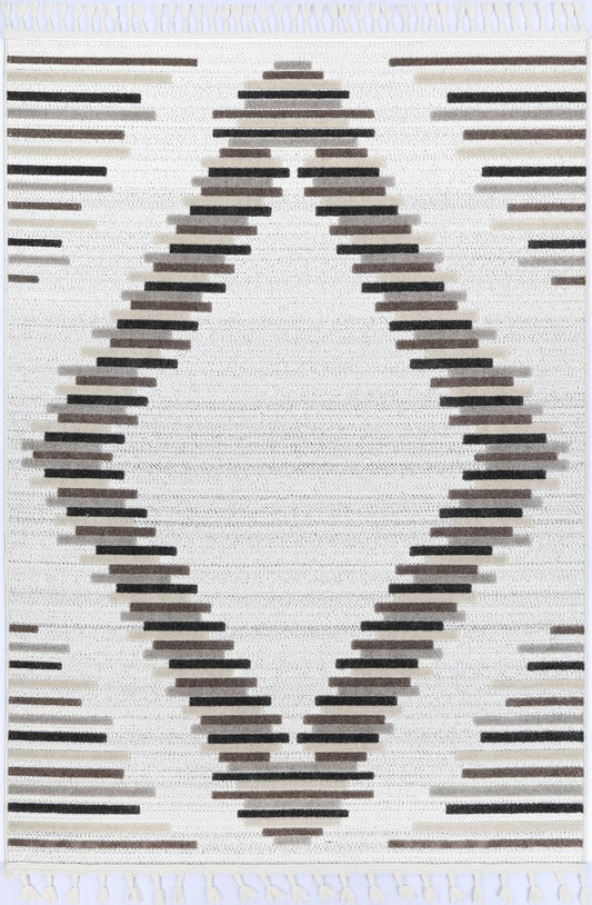 Kaelen Attica Diamond Stone and Grey Rug