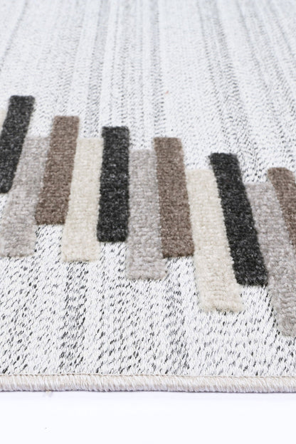 Kaelen Attica Diamond Stone and Grey Rug