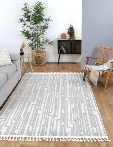 Kaelen Naxos Geometric Beige and Taupe Rug