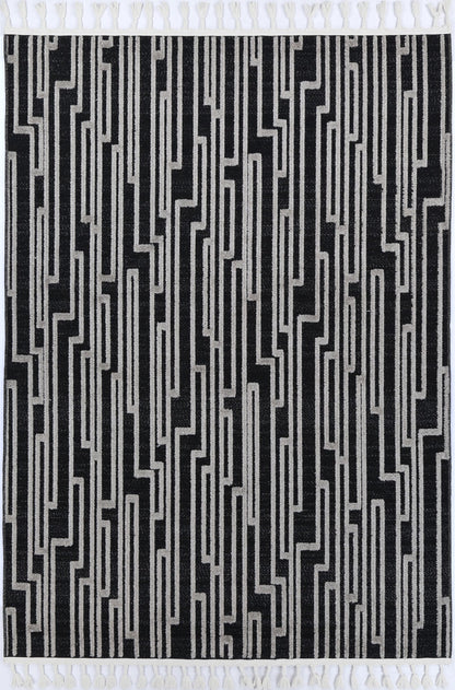 Kaelen Arcadia Geomteric Black and White Rug