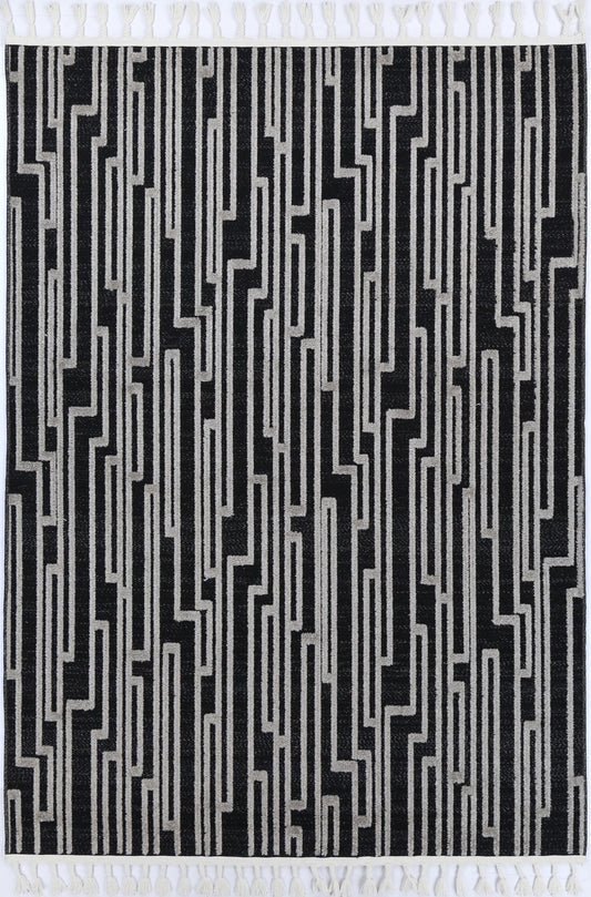 Kaelen Arcadia Geomteric Black and White Rug
