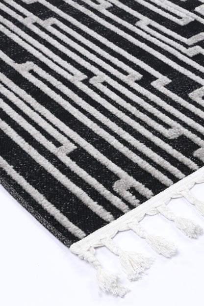 Kaelen Arcadia Geomteric Black and White Rug