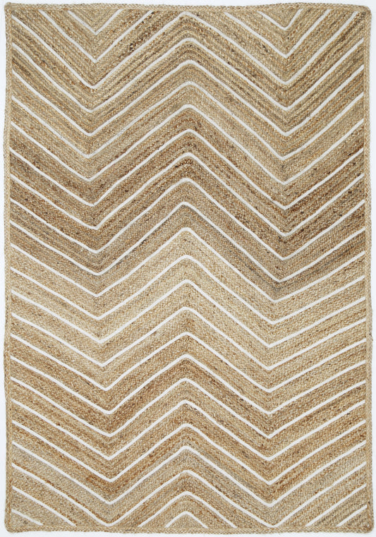 Verdan Beige Chevron Rug