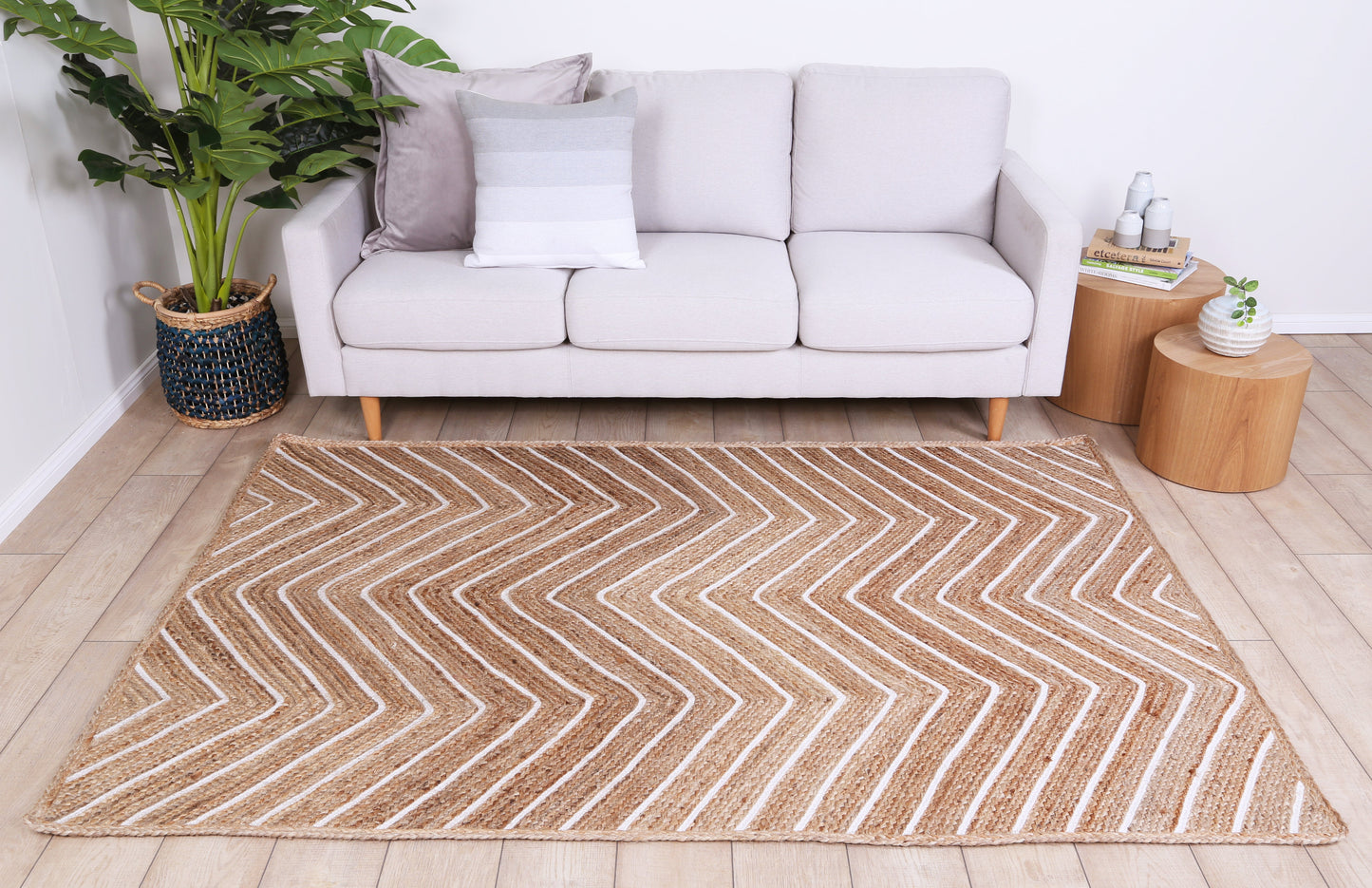 Verdan Beige Chevron Rug
