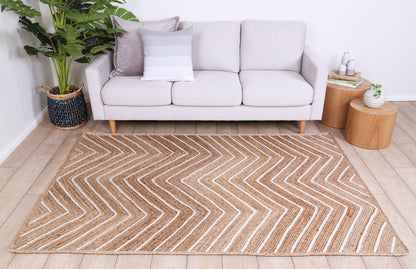 Verdan Beige Chevron Rug