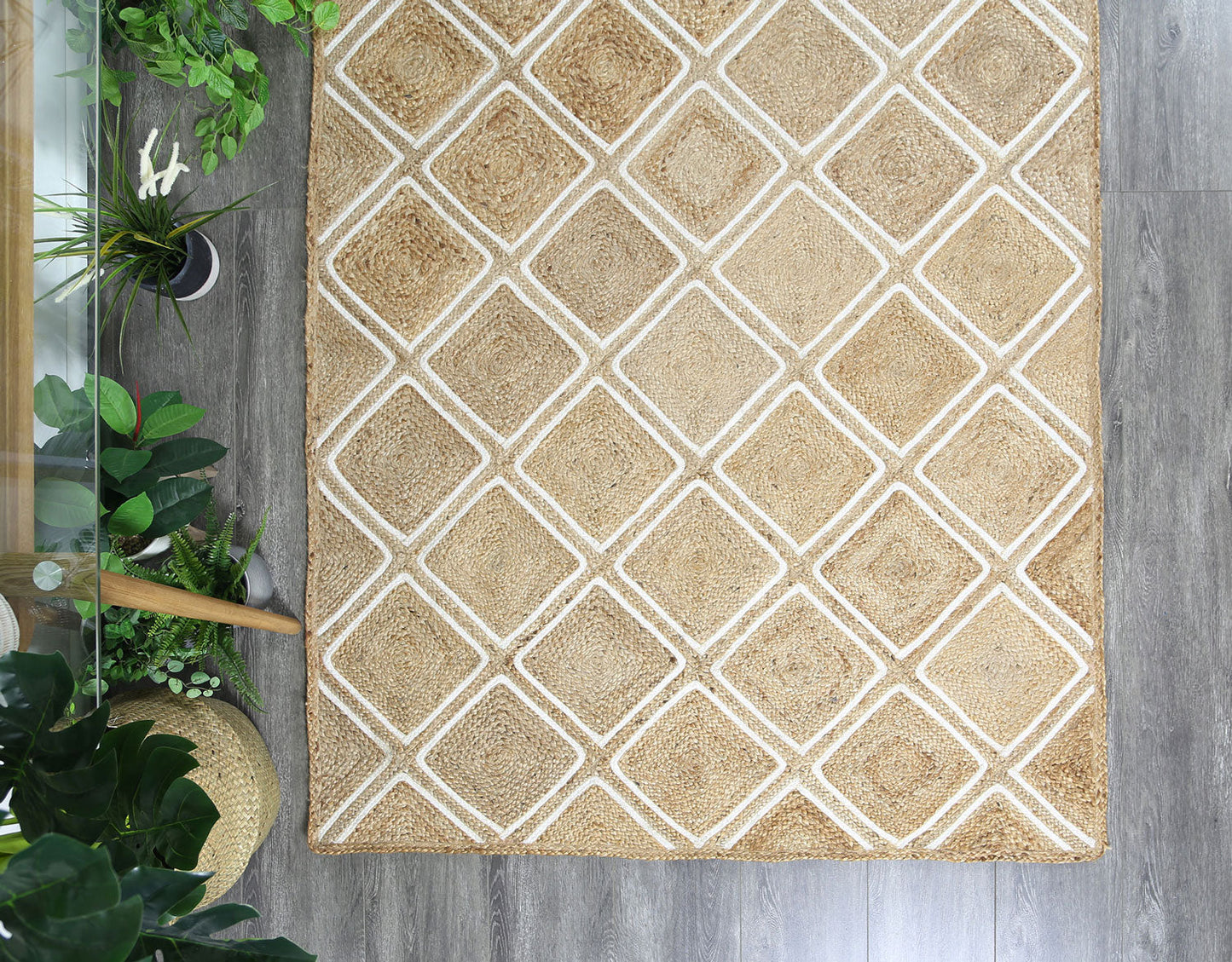 Tovia Beige Parquetry Rug