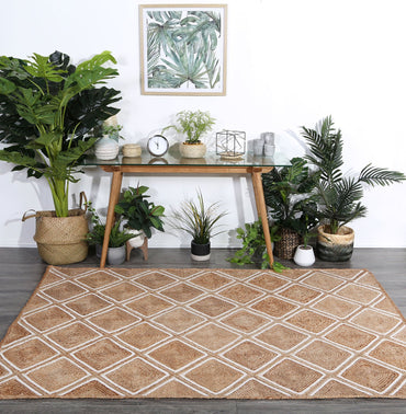 Tovia Beige Parquetry Rug