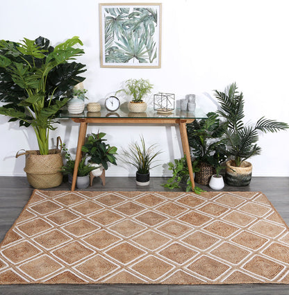 Tovia Beige Parquetry Rug