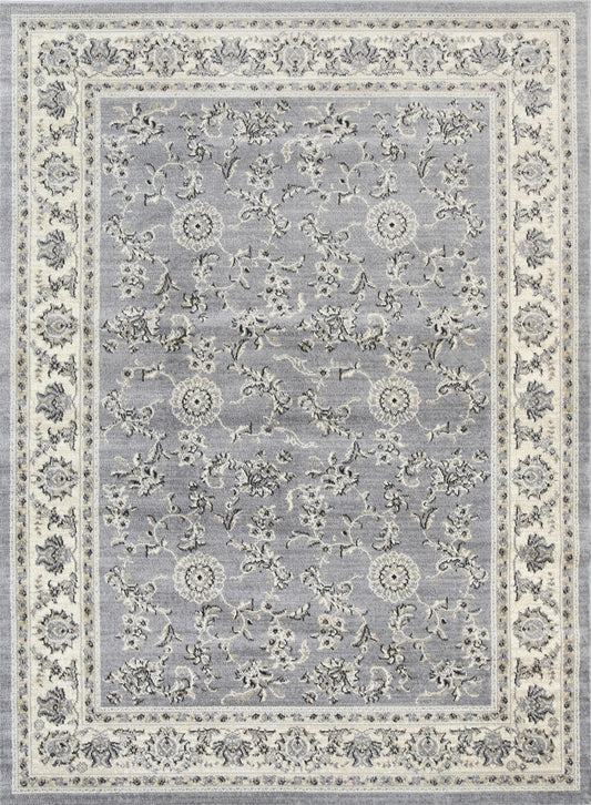 Axelle Grey Cream Border Rug