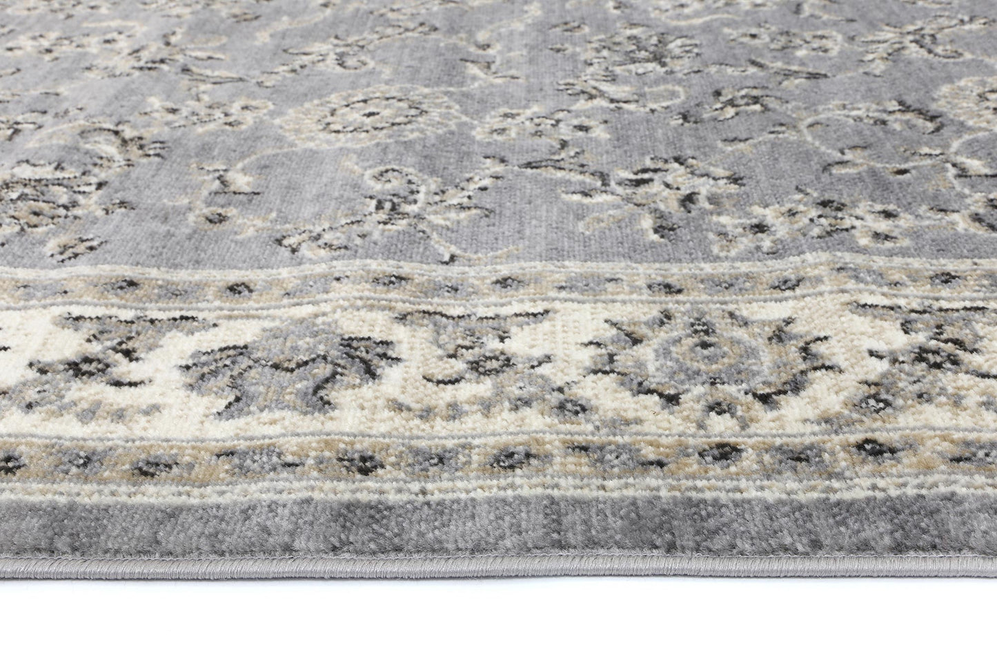 Axelle Grey Cream Border Rug