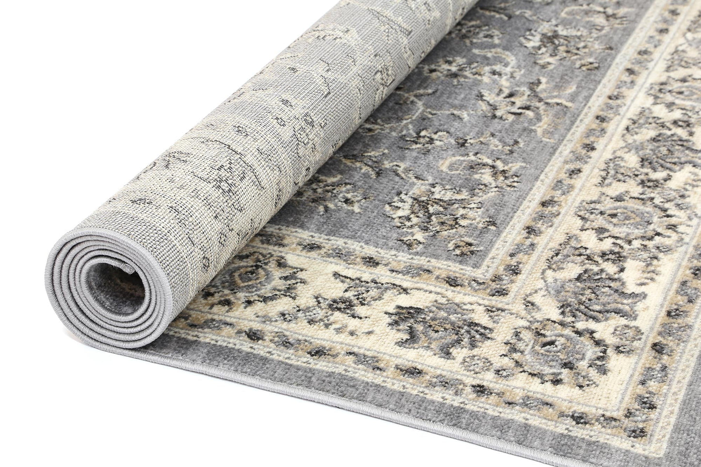 Axelle Grey Cream Border Rug