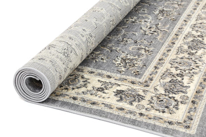 Axelle Grey Cream Border Rug