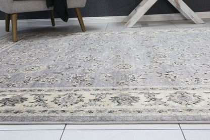 Axelle Grey Cream Border Rug