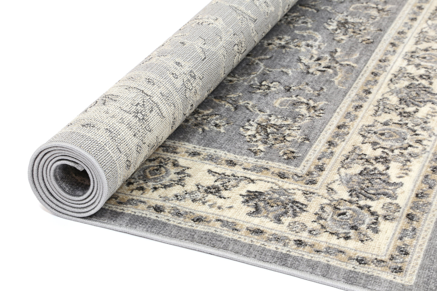 Axelle Grey Cream Border Rug