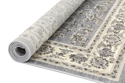 Axelle Grey Cream Border Rug