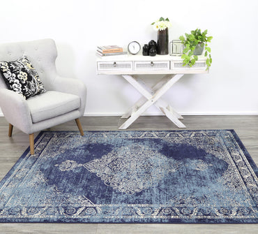 Axelle Distressed Navy Rug
