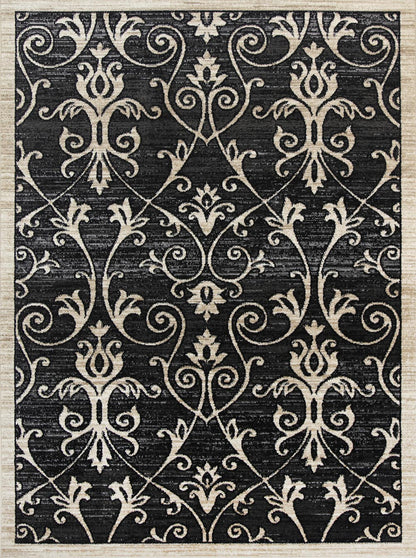 Axelle Vines Grey Beige Rug